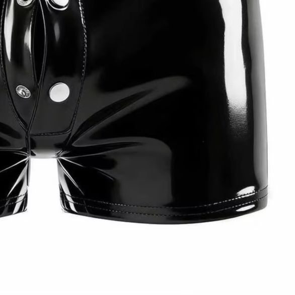 Patent Leather Shine - Erkek Boxer Şortları, Rahat Esnek Kumaş