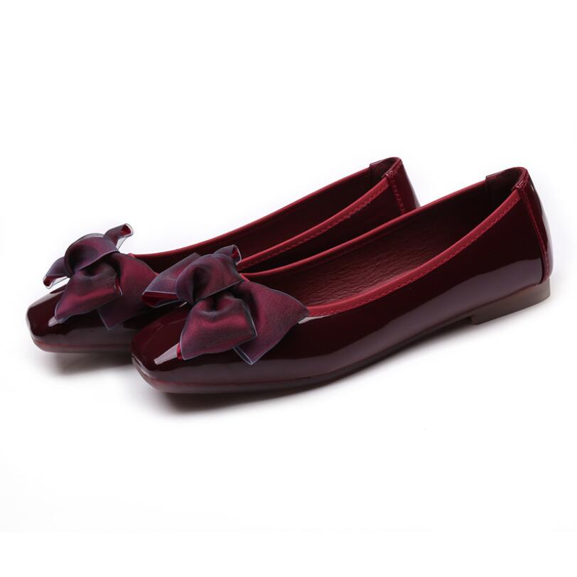 Patent Leather Shine - 2022 Yeni Kadın Ayakkabıları Bale Daireler